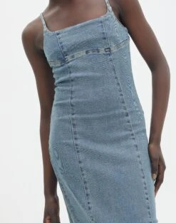 Denim Panelled Maxi Dress -Outlet Glassons Store darcy denim dress athens wash imageback dl104766dnm