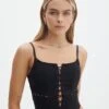 Lace Up Detailed Corset Top 1 Lace Up Detailed Corset Top -Outlet Glassons Store denver lace up corset black front bv109857pln