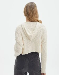 Zip Up Knit Cropped Hoodie -Outlet Glassons Store dionne cropped hoodie shell phone back kc125923cot