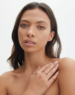 Print Ruffle Long Sleeve Blouse -Outlet Glassons Store dora double ring gold front je144663rng 1