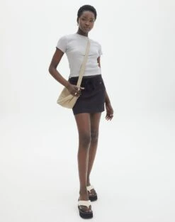 Asymmetric Lace Mini Skirt -Outlet Glassons Store emma cargo mini skirt black front ss123451cot 5
