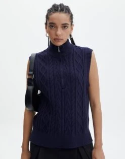 Knit Crew Neck Jumper -Outlet Glassons Store fay cable quater zip friday night front kv123914cot 1