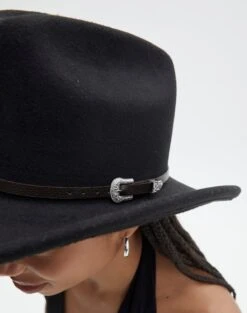 Cowboy Fedora Hat 17 Cowboy Fedora Hat -Outlet Glassons Store felt cowboy fedora black detail ha139276flt