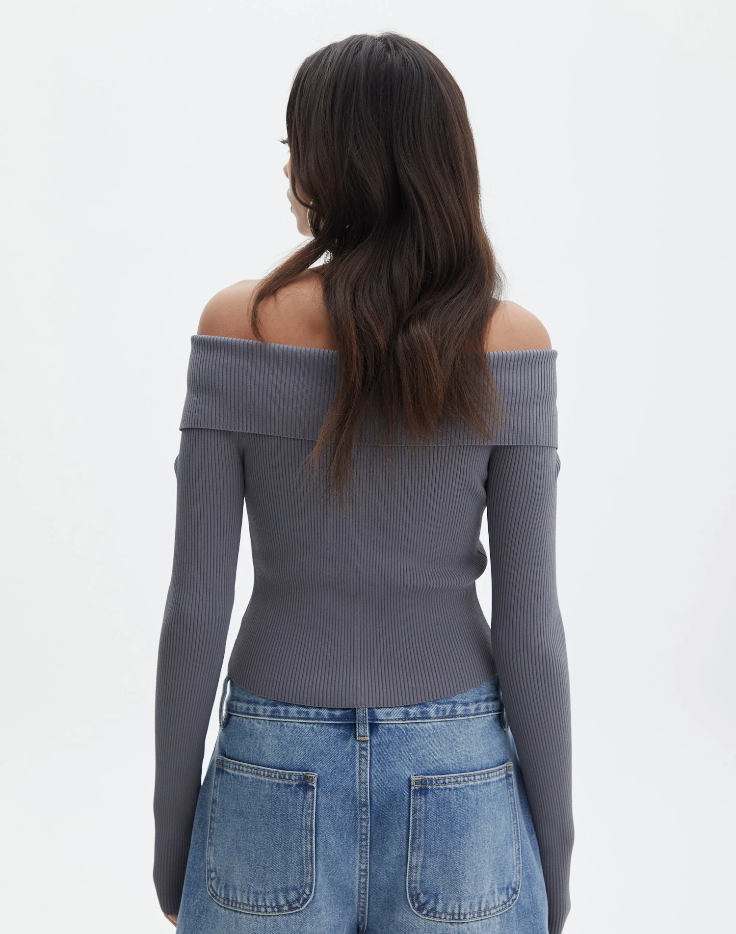 Zip Front Long Sleeve Fold Down Knit Top 10 Zip Front Long Sleeve Fold Down Knit Top - Image 8