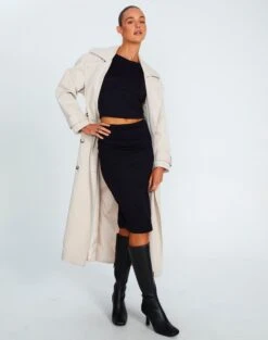 Cotton Mini Cargo Skirt -Outlet Glassons Store gem midi skirt black front sl114640pch 14