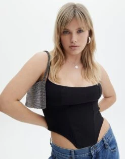 High Waisted Tailored Flare Pants 27 High Waisted Tailored Flare Pants -Outlet Glassons Store gemma corset top black front bv72984pln 2