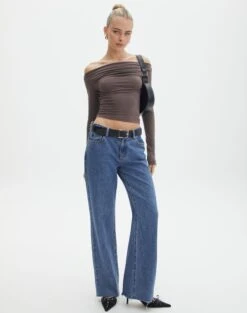 Ruched Off The Shoulder Top -Outlet Glassons Store genie ruched off the shoulder top irish coffee full tl124186vis