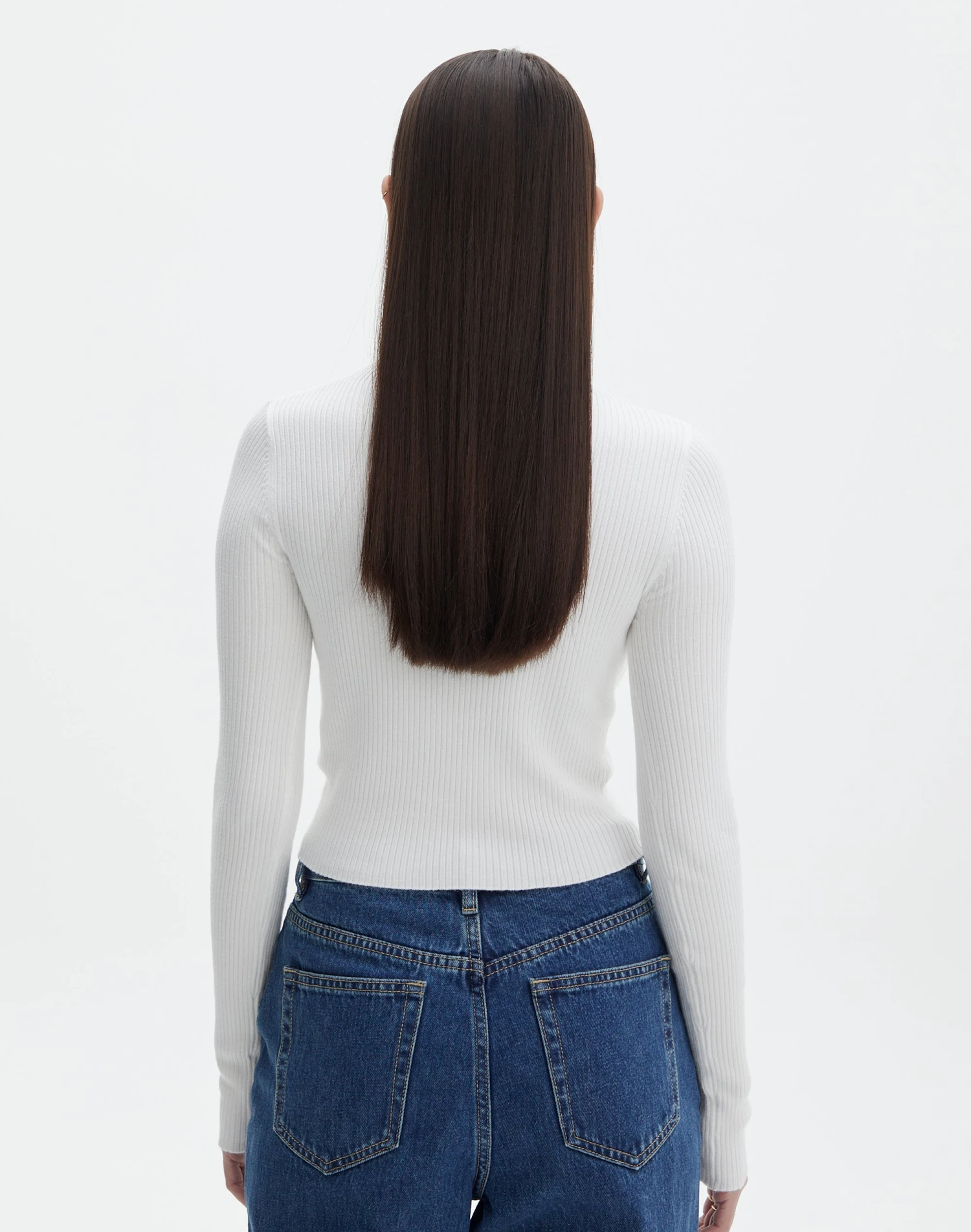Funnel Neck Long Sleeve Crop Knit 5 Funnel Neck Long Sleeve Crop Knit - Image 3