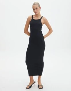 Cotton High Neck Maxi Dress 27 Cotton High Neck Maxi Dress -Outlet Glassons Store harriet high neck black full dl120072cot