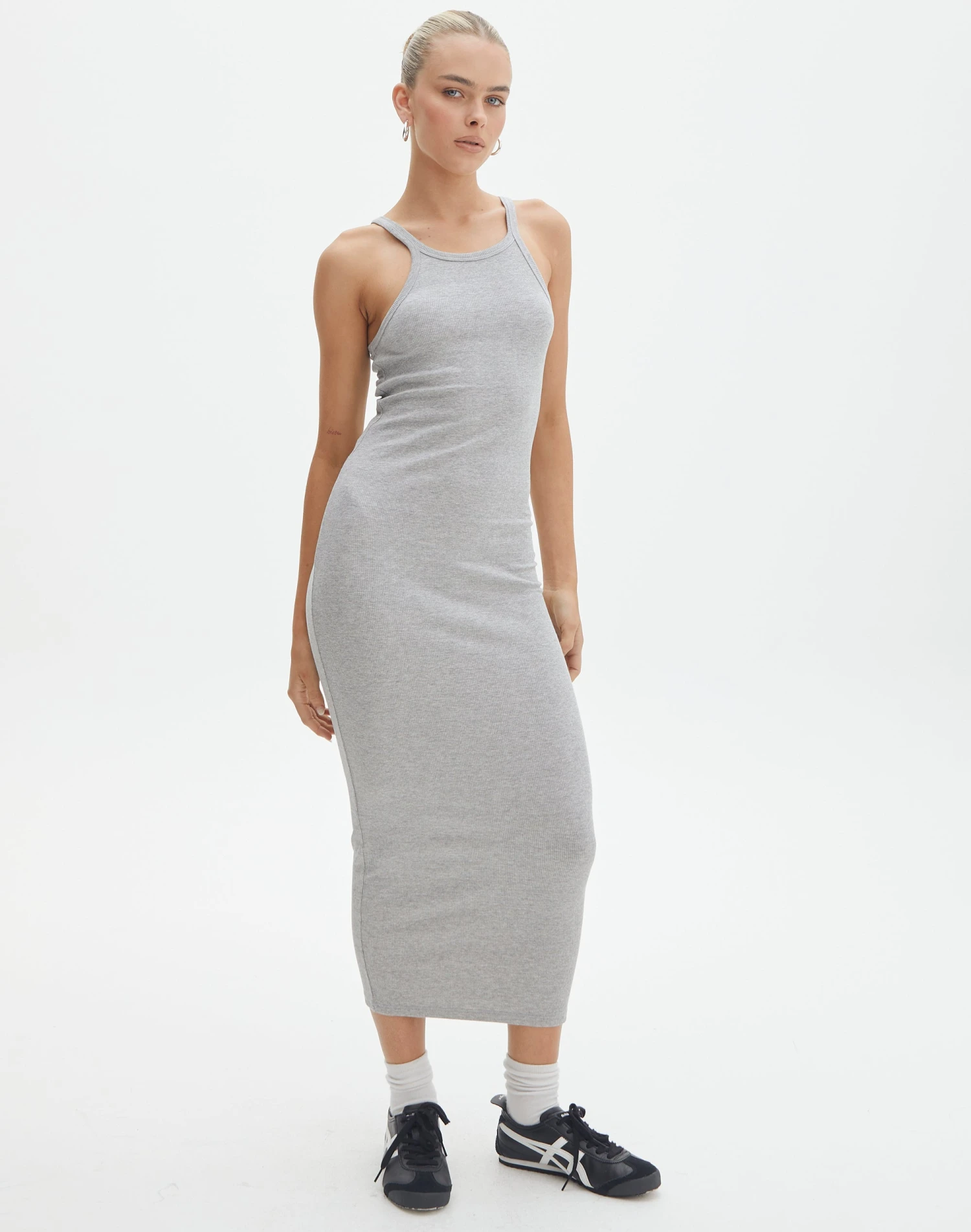 Cotton High Neck Maxi Dress 4 Cotton High Neck Maxi Dress - Image 2