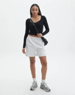 Long Sleeve Button Scoop Neck Top 33 Long Sleeve Button Scoop Neck Top -Outlet Glassons Store harrison henley longsleeve black full tl114637ocot