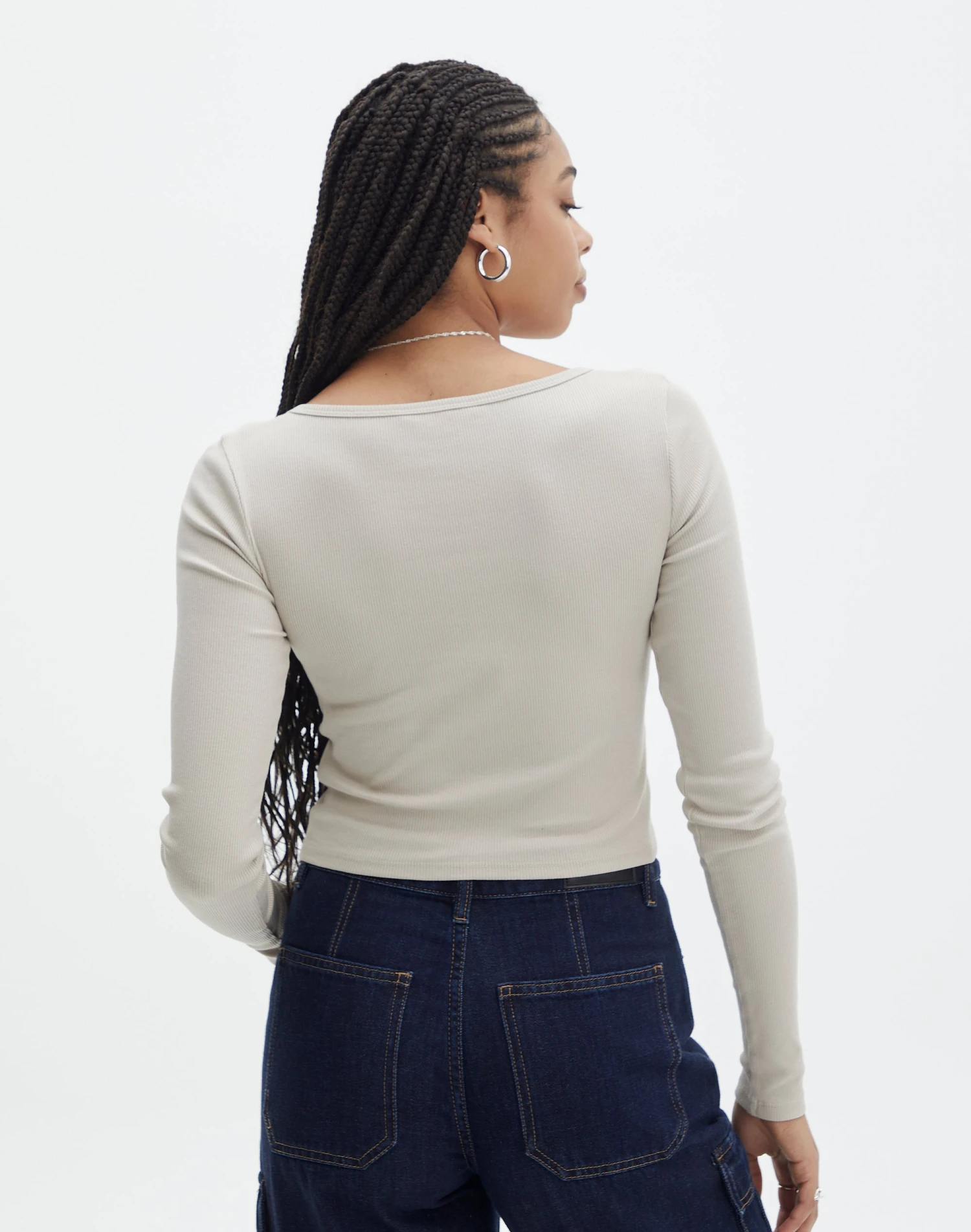 Long Sleeve Button Scoop Neck Top 20 Long Sleeve Button Scoop Neck Top - Image 18