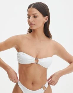Broderie Trim Thong Bikini Bottom -Outlet Glassons Store harvey hardwear bandaue white front ga128328rpln 2