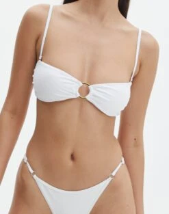 Bandeau Gold Detailed Swim Top -Outlet Glassons Store harvey hardwear bandaue white imageback ga128328rpln