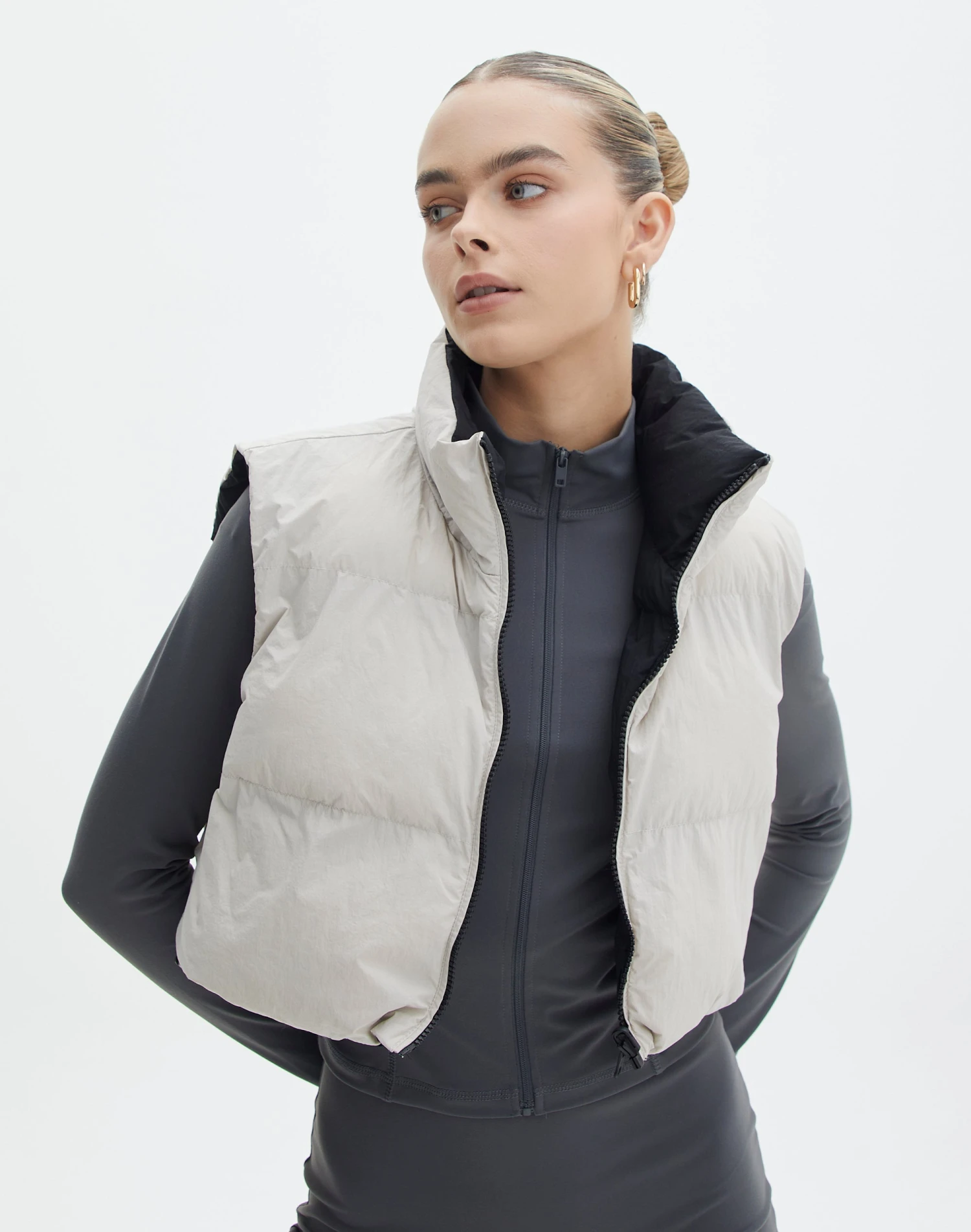 Reversible Cropped Puffer Vest 3 Reversible Cropped Puffer Vest