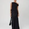 Satin Maxi Skirt 1 Satin Maxi Skirt -Outlet Glassons Store ivy panelled satin maxi skirt black front sl116240vis