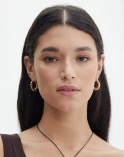 Plated Rectangle Hoop Earring 2 Pack 28 Plated Rectangle Hoop Earring 2 Pack -Outlet Glassons Store jagger hoops gold front je109071ear 3