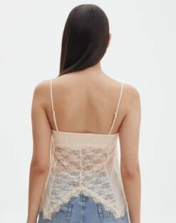 Lace Tie Front Split Top -Outlet Glassons Store jupiter lace hanky tank peach sorbet back tv130464lac