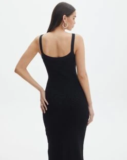 Round Neckline Knit Maxi Dress -Outlet Glassons Store kelly round neck black back kd119942knt