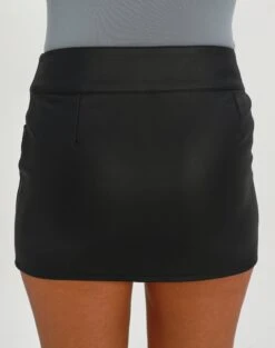 Faux Leather Low Rise Zip Mini Skirt -Outlet Glassons Store kiana low rise pu moto skirt black back ss55085aus
