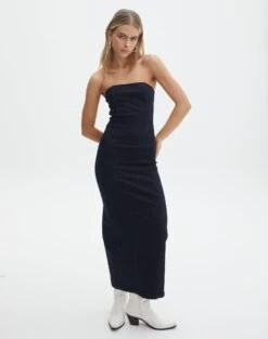 Outlet Glassons Store -Outlet Glassons Store ky strapless denim midi last rodeo indigo full dl122263den