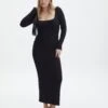 Luxe Lounge Modal Long Sleeve Maxi Dress 2 Luxe Lounge Modal Long Sleeve Maxi Dress -Outlet Glassons Store lili ls modal maxi dress black front dl103338mod 6
