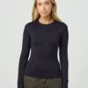 Supersoft Long Sleeve Top -Outlet Glassons Store limmy slinky longsleeve black front tl55301pch 1