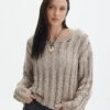 Ladder Knit Jumper -Outlet Glassons Store lizzy ladder neutral marle front kl124032knt