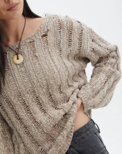 Ladder Knit Jumper 25 Ladder Knit Jumper -Outlet Glassons Store lizzy ladder neutral marle imageback kl124032knt