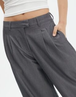 Mid Rise Wide Leg Pant -Outlet Glassons Store loretta wide leg pant charcoal marle imageback pw51730pln