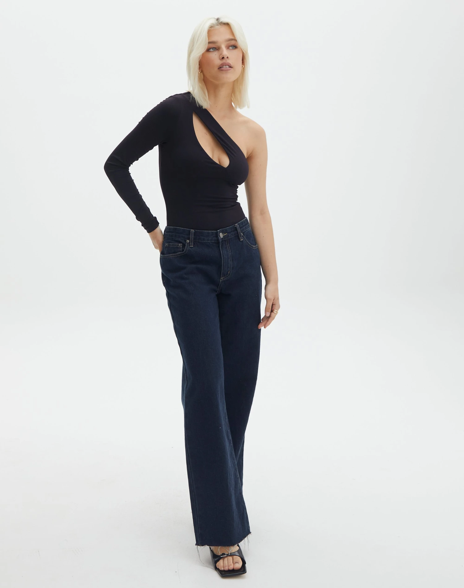 Supersoft One Shoulder Long Sleeve Cut Out Bodysuit 4 Supersoft One Shoulder Long Sleeve Cut Out Bodysuit - Image 2