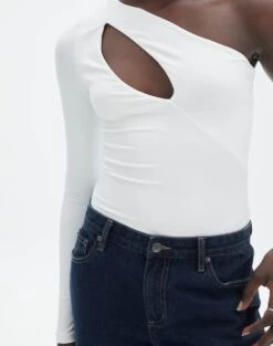 Supersoft One Shoulder Long Sleeve Cut Out Bodysuit 32 Supersoft One Shoulder Long Sleeve Cut Out Bodysuit -Outlet Glassons Store lua asymmetric cut out bodysuit milk imageback tb116518pch