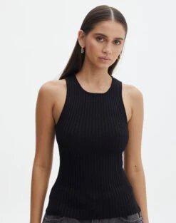 Long Sleeve Ribbed Button Crop Top 41 Long Sleeve Ribbed Button Crop Top -Outlet Glassons Store lucy ribbed racer back black front kv123873vn