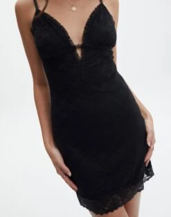 Lace Mini Dress -Outlet Glassons Store luna lace black imageback ds119885lac