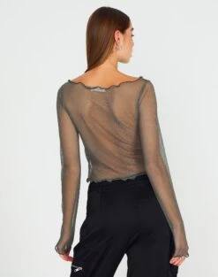 Lettuce Hem Mesh Top -Outlet Glassons Store maisie longsleeve mesh top cypress back tl114400msh