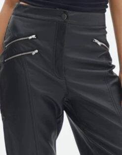 Faux Leather Moto Zip Straight Leg Pant -Outlet Glassons Store milly pu moto pants black imageback pw96799pu