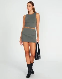 V-Neck Full Length Knit Jumper -Outlet Glassons Store minka supersoft mini skirt cypress front ss54706pln 2