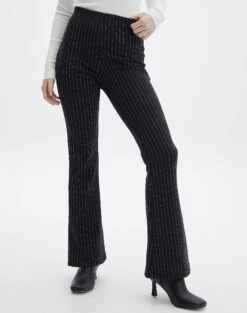 High Rise Pinstripe Flare Ponte Pant -Outlet Glassons Store minogue super flare ponte pants black pinstripe full pw52146stp