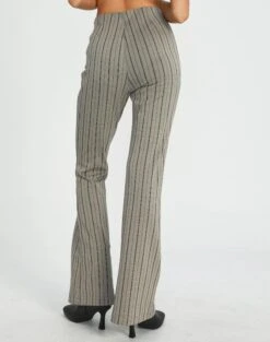 High Rise Pinstripe Flare Ponte Pant -Outlet Glassons Store minogue super flare ponte pants neutral pinstripe back pw52146stp