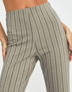 High Rise Pinstripe Flare Ponte Pant -Outlet Glassons Store minogue super flare ponte pants neutral pinstripe imageback pw52146stp