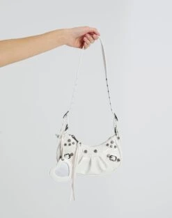 Zip Front Long Sleeve Fold Down Knit Top 33 Zip Front Long Sleeve Fold Down Knit Top -Outlet Glassons Store missy mini studded shoulder bag white front bg107992pu