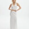 Drawstring Satin Maxi Skirt -Outlet Glassons Store molly satin maxi skirt white front sl137027satl