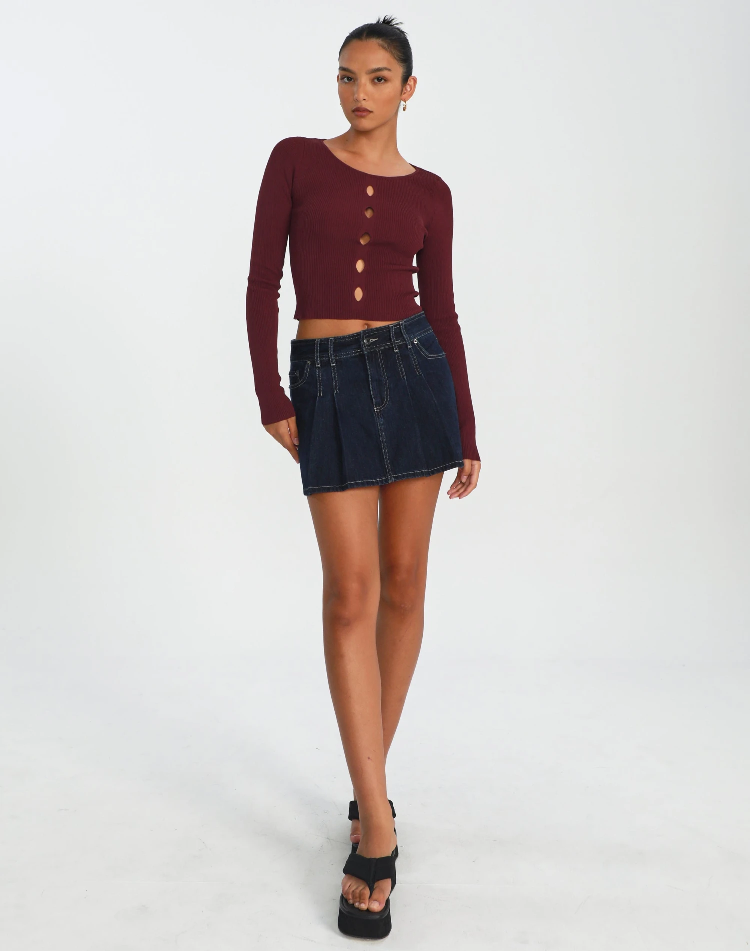 Long Sleeve Cut Out Ribbed Top 4 Long Sleeve Cut Out Ribbed Top - Image 2