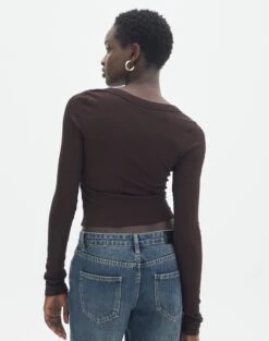 Scoop Neck Long Sleeve Crop Top 29 Scoop Neck Long Sleeve Crop Top -Outlet Glassons Store mylie wide rib scoop its soy cute back tl111290vis