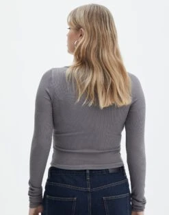 Scoop Neck Long Sleeve Crop Top 39 Scoop Neck Long Sleeve Crop Top -Outlet Glassons Store mylie wide rib scoop keep your coal back tl111290vis