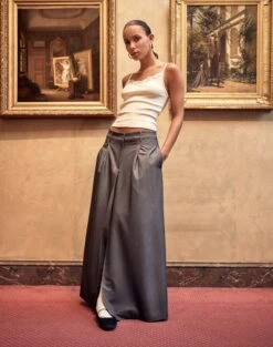 Luxe Lounge Modal Slim-Fit Maxi Skirt 35 Luxe Lounge Modal Slim-Fit Maxi Skirt -Outlet Glassons Store noretta tailored maxi charcoal marle front sl126067pln