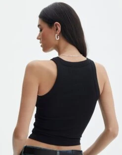 Crew Neck Longline Tank -Outlet Glassons Store o frank longline tank black back tv115122orib