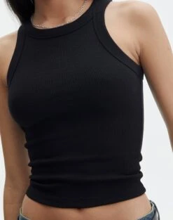 Crew Neck Longline Tank -Outlet Glassons Store o frank longline tank black imageback tv115122orib