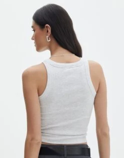 Crew Neck Longline Tank -Outlet Glassons Store o frank longline tank snow marle back tv115122orib