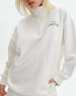 Oversized Print Quarter Zip Sweater -Outlet Glassons Store o olivia oversized quarter zip south hamptonmilk imageback tl97172oprt